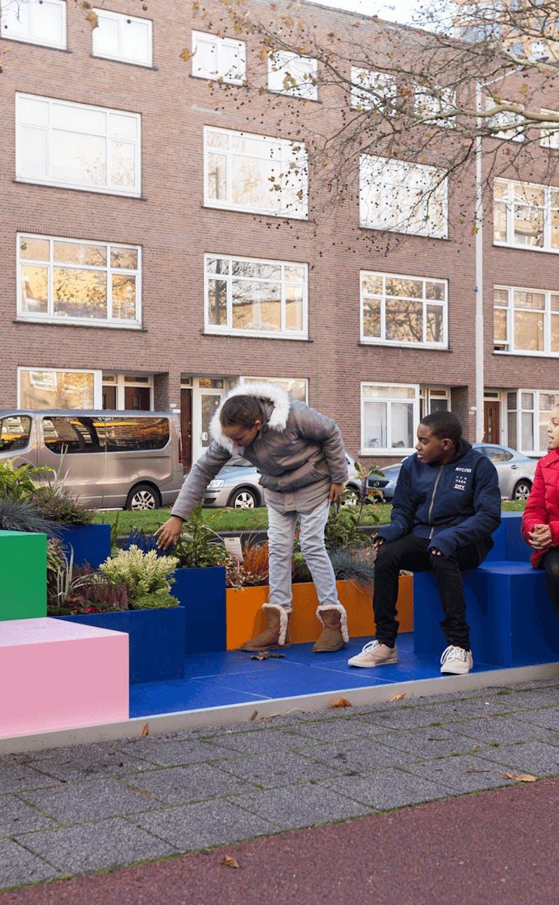 Photo of parklet in Rotterdam. Image belongs to the project 'Parklets as a transition tool' by Business Design Agency